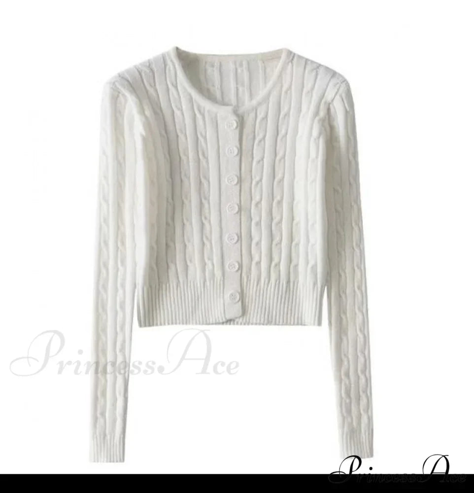 Vintage Long Sleeve Slim Knitted Cardigan