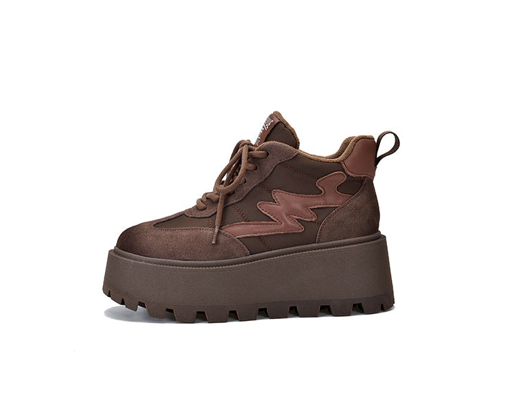 Vintage Leather Thick Bottom Shoes