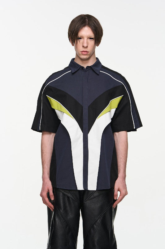 Colorblock Zip Stripe Summer T-Shirt