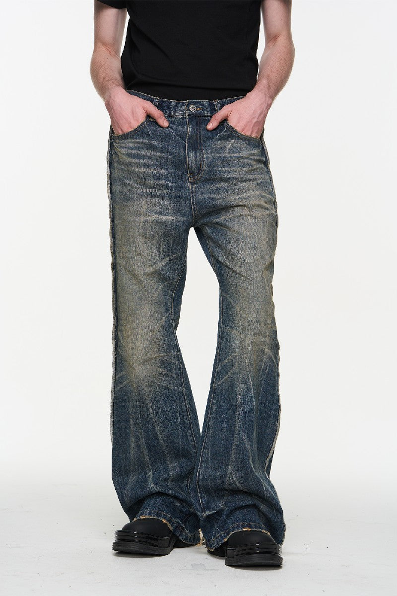 Blue Washed Heavy Whiskered Jeans