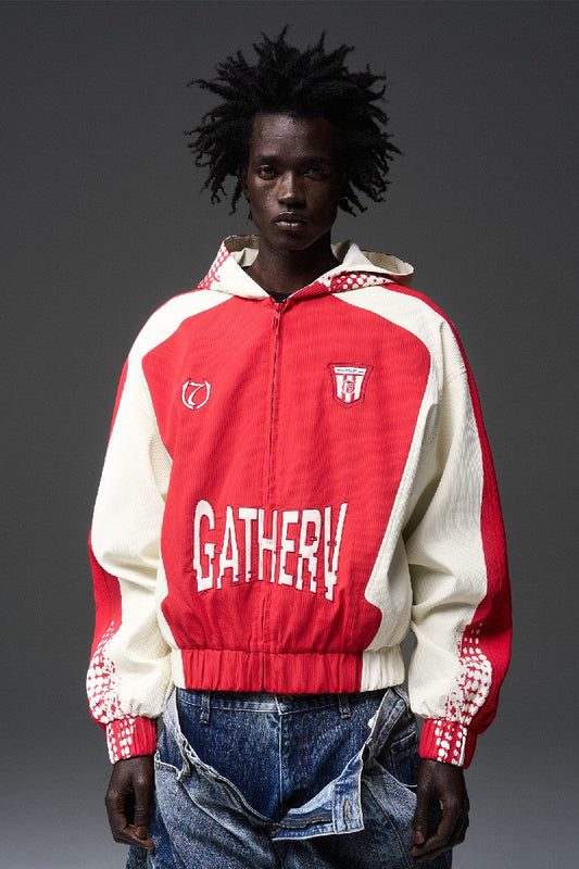 Polka Dot Splash Crop Embroidered Jacket