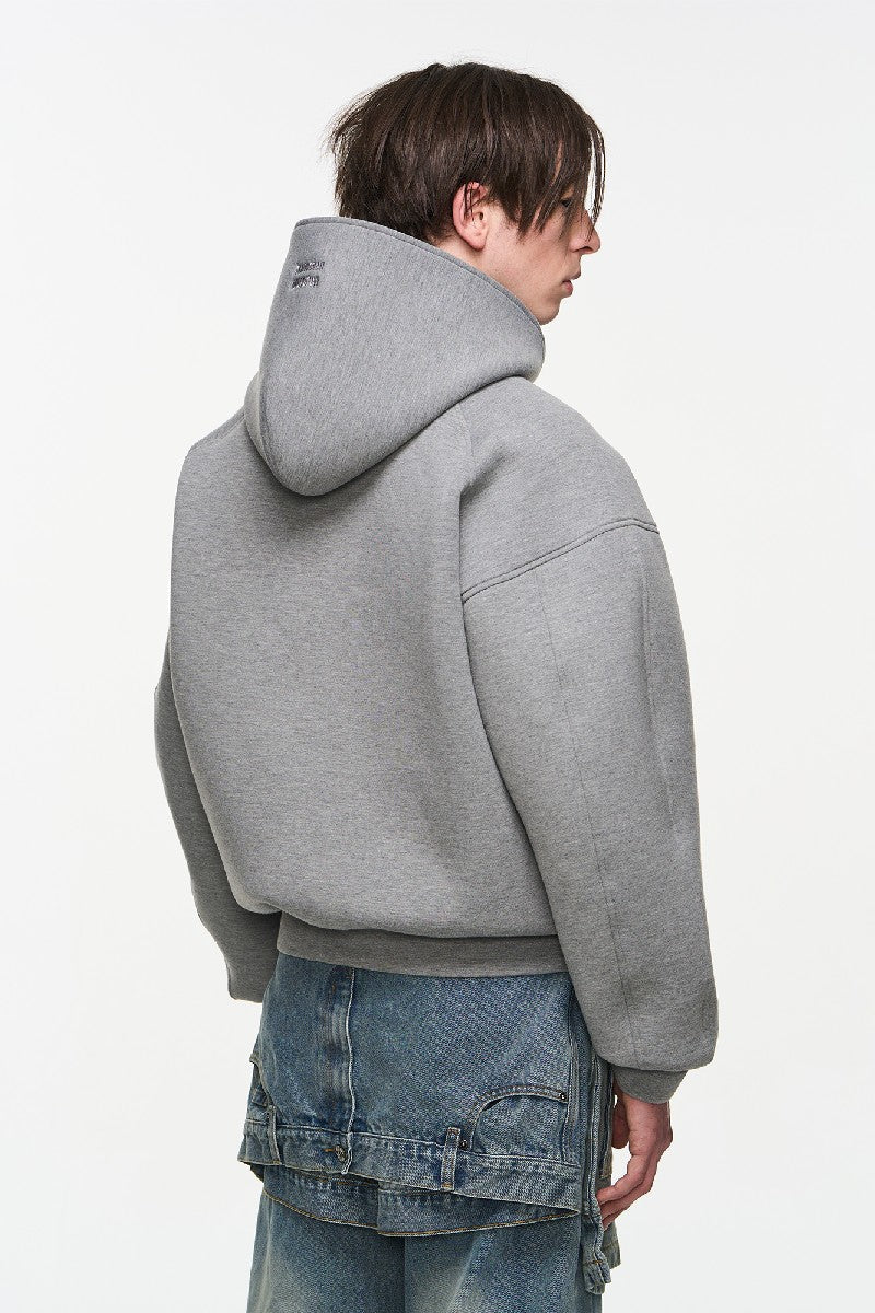 Embroidered Two-Tone Drop Shoulder Hoodie