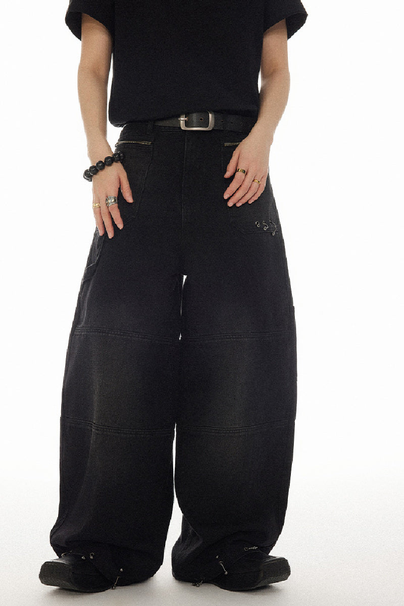 Rugged Distressed Denim Straight-Leg Jeans