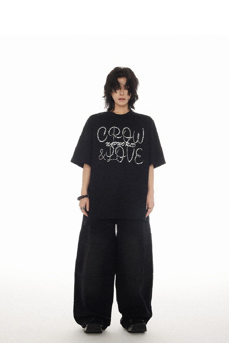 Rugged Distressed Denim Straight-Leg Jeans