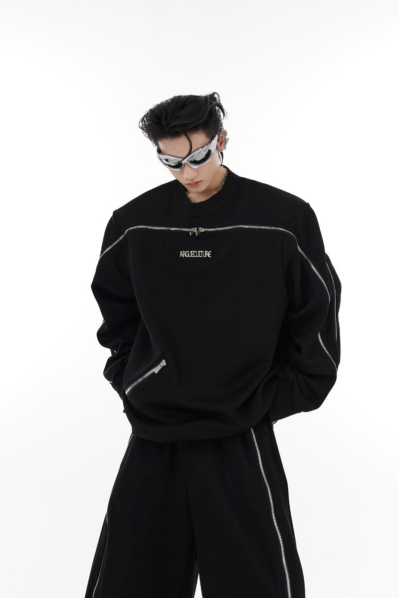 Shoulder Pad Logo Sweater