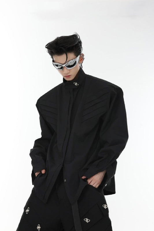 Shoulder Pad Metallic Logo Shirt