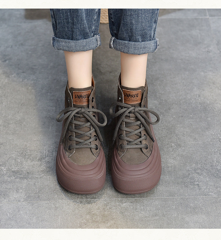 Retro Double Zipper Thick Sole Martin Boots