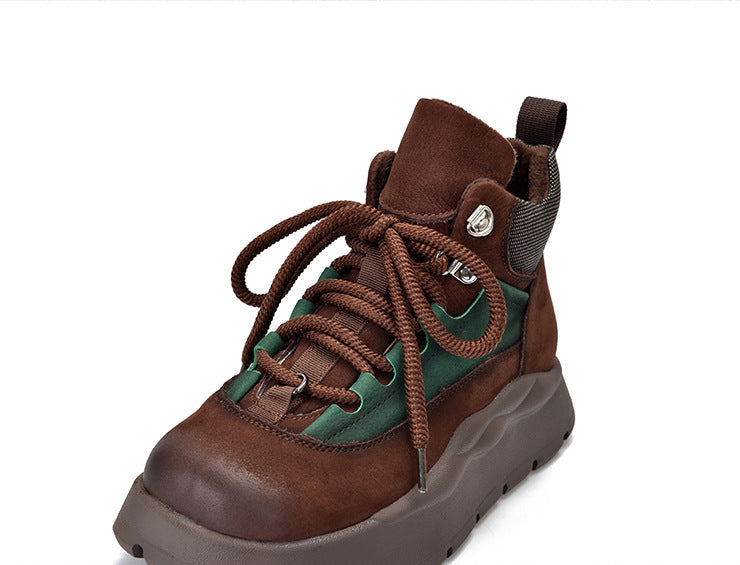 Versatile Leather Warm Cotton Shoes