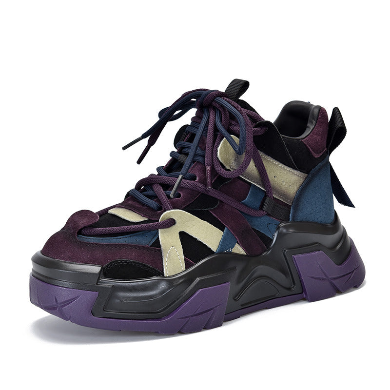 Casual Versatile Colorblocking Thick Bottom Sneakers