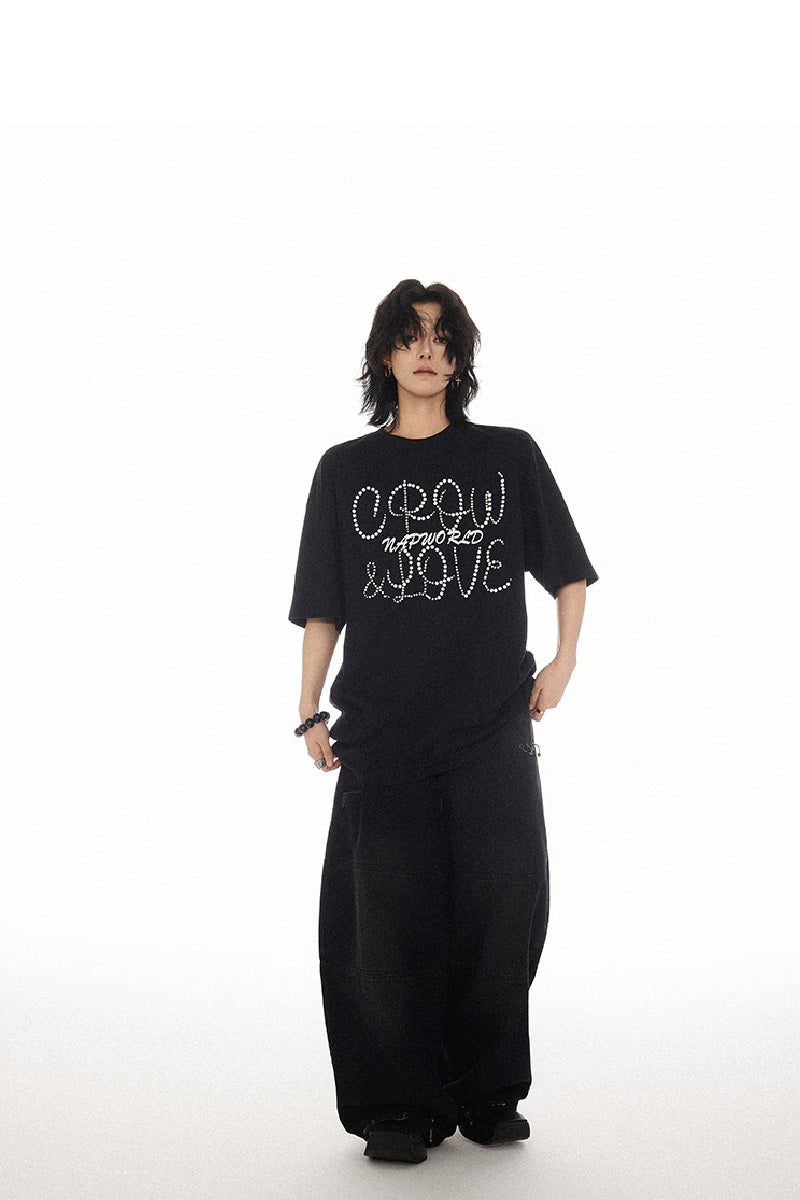 Rugged Distressed Denim Straight-Leg Jeans