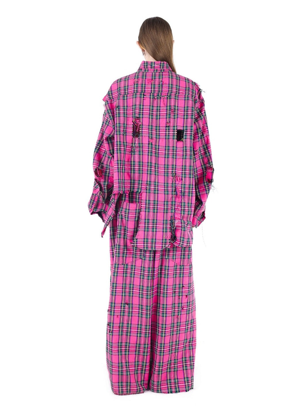 PINKSPINK Punk Plaid Harem Pants - Pink