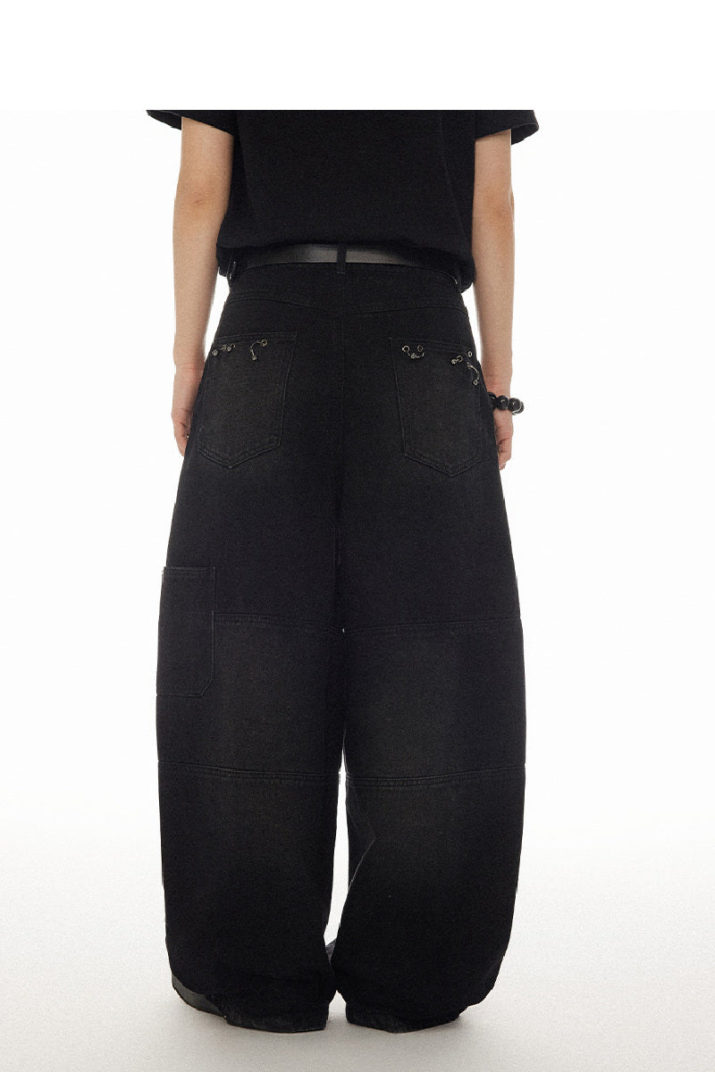 Rugged Distressed Denim Straight-Leg Jeans