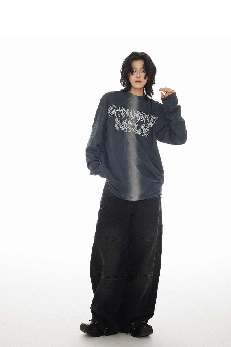 Rugged Distressed Denim Straight-Leg Jeans