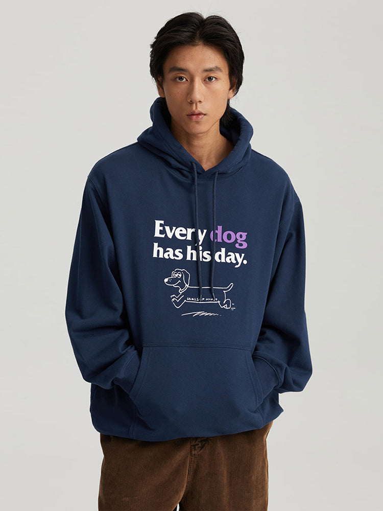 Playful Puppy'S Day Print Hoodie