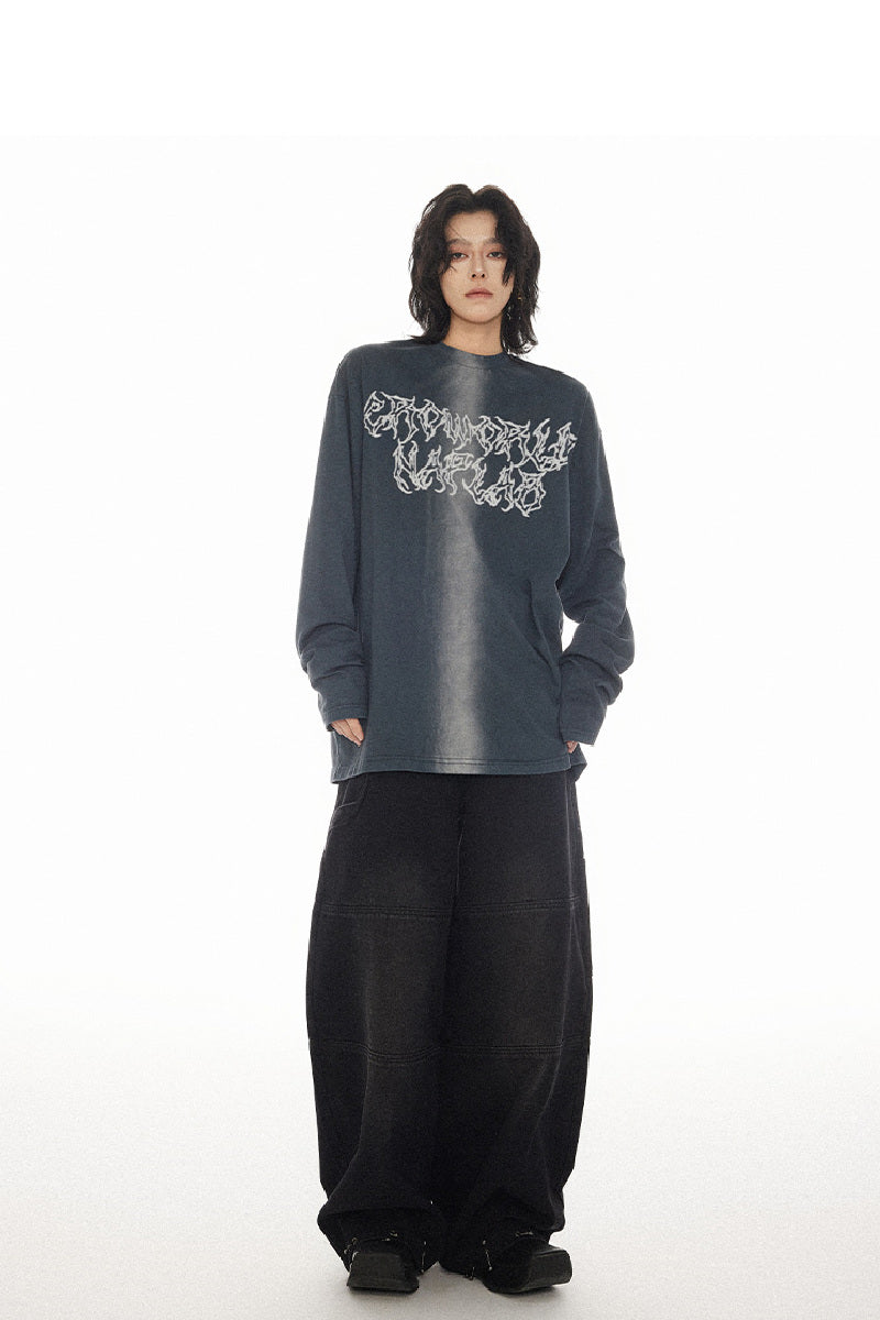 Rugged Distressed Denim Straight-Leg Jeans