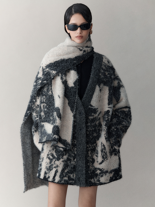 Retro Chic Oversize Wool Cardigan