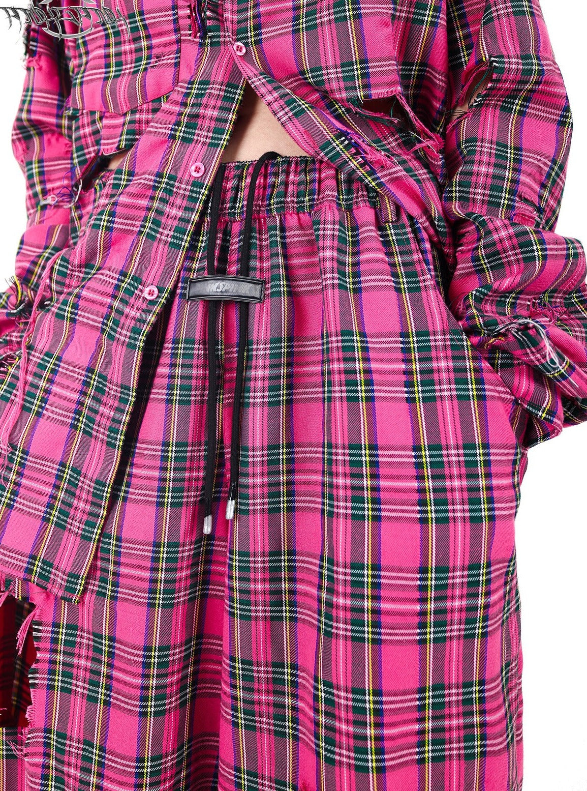 PINKSPINK Punk Plaid Harem Pants - Pink