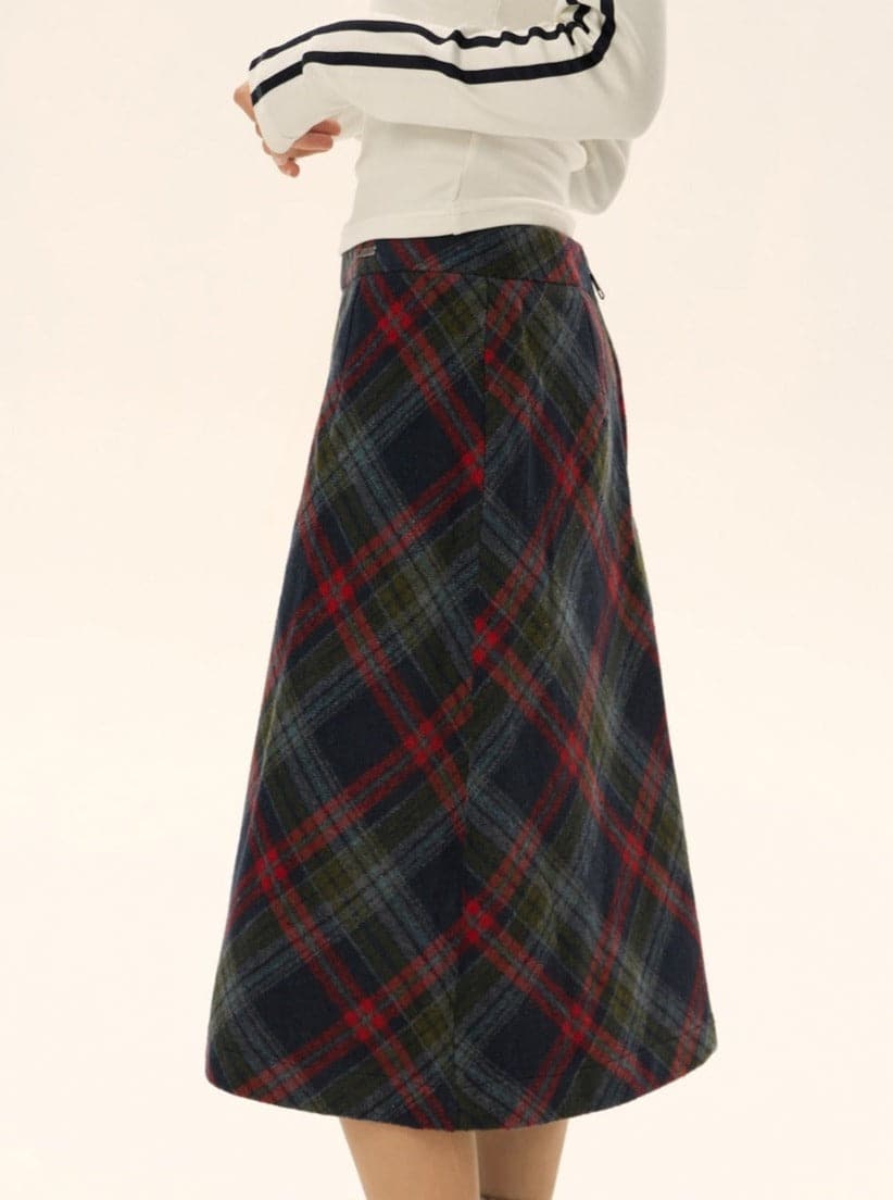 Classic Wool Check Mini Skirt