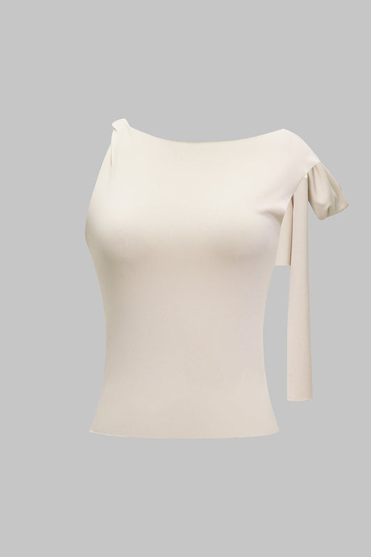 Asymmetrical Tie-Up Detail Tank Top