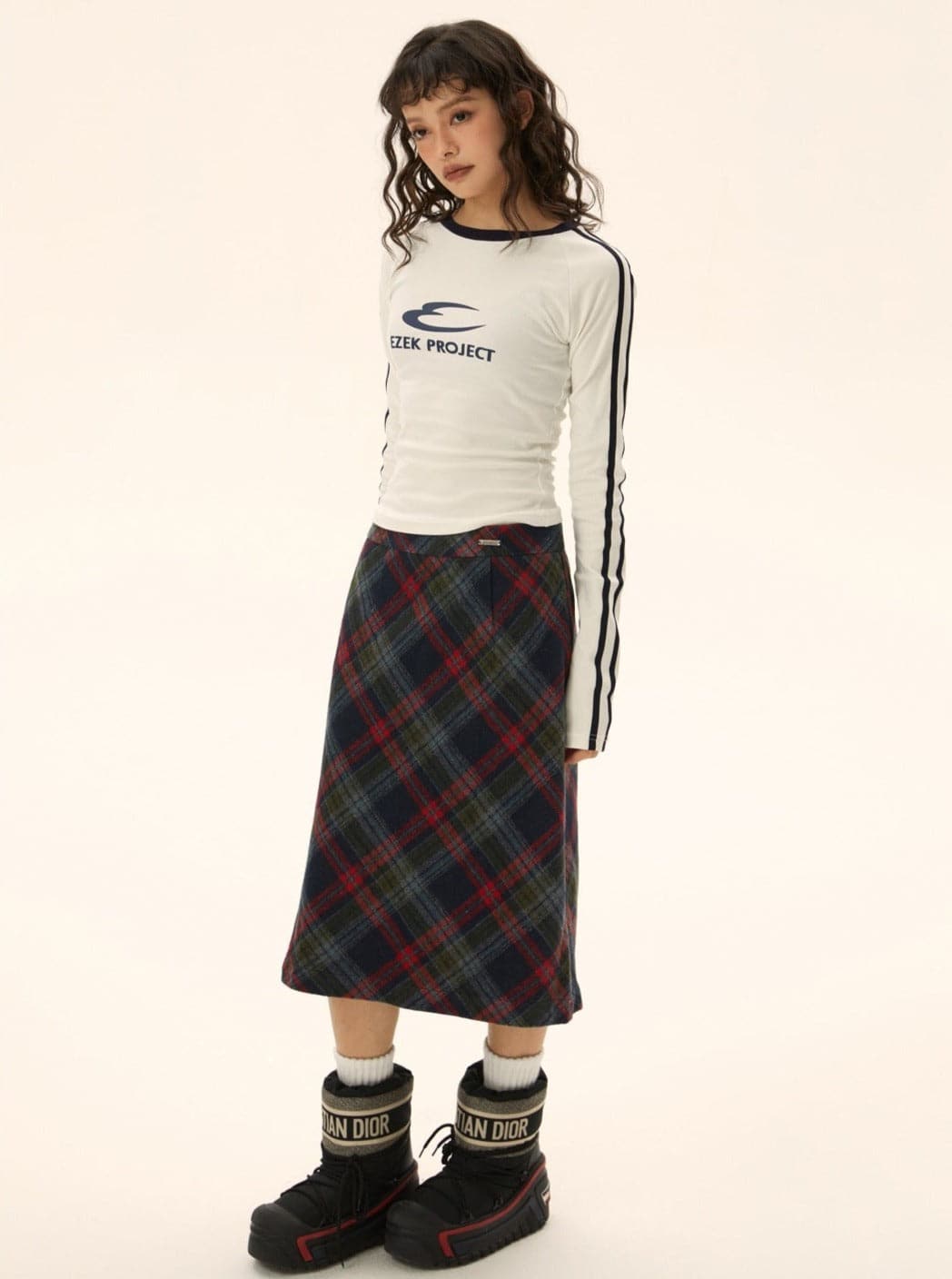 Classic Wool Check Mini Skirt