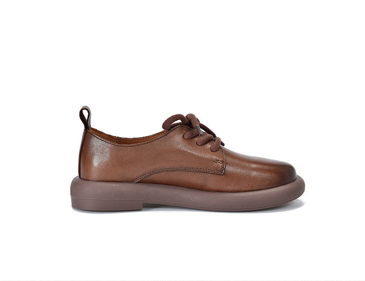 Casual Leather Lace-up Flat Shoes