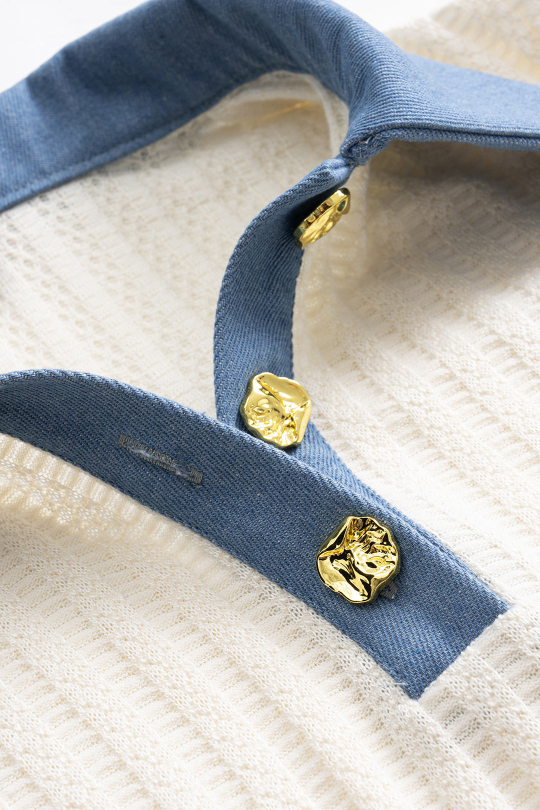 Button Patchwork Short-Sleeve T-Shirt