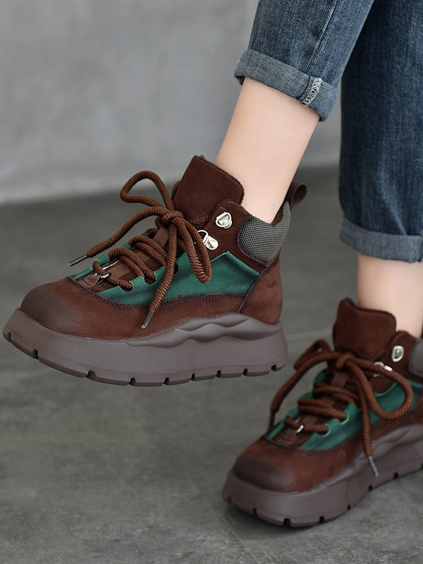 Versatile Leather Warm Cotton Shoes