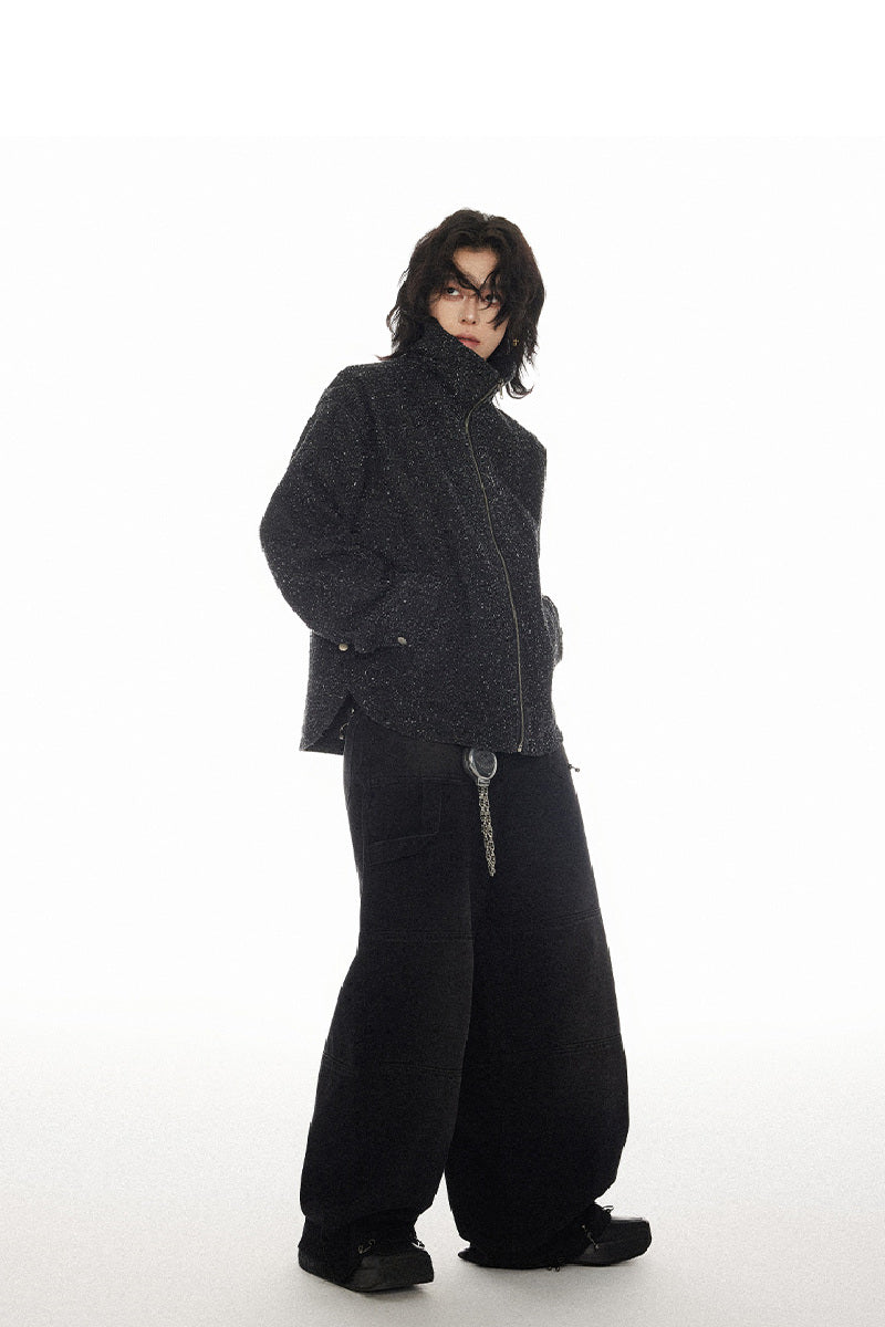 Rugged Distressed Denim Straight-Leg Jeans