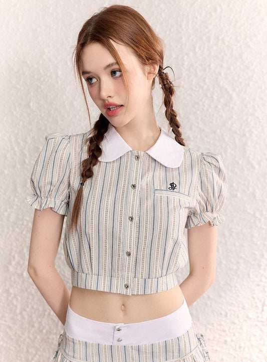 Original Doll Collar Shirt Maxi Dress Set-Up