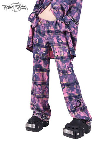 PINKSPINK Mystic Plaid Cargo Pants - Purple and Pink