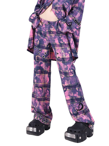 PINKSPINK Mystic Plaid Cargo Pants - Purple/Pink