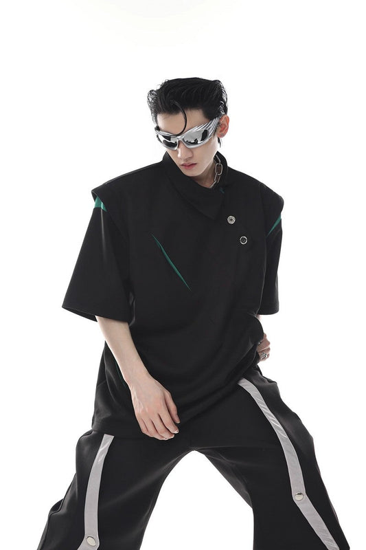 Polo Shirt With Irregular Design