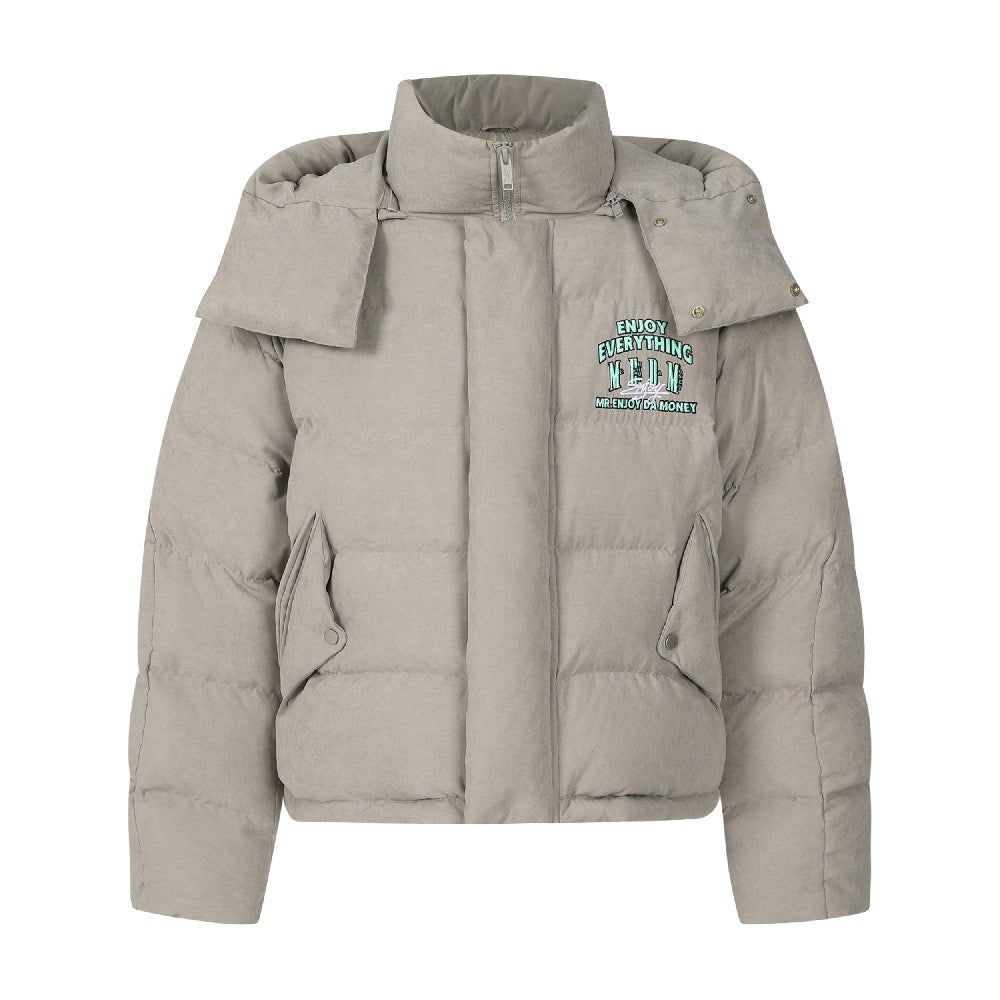 Puffer Jacket With Neck Logo