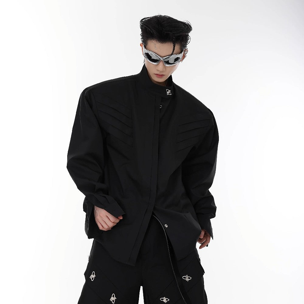 Shoulder Pad Metallic Logo Shirt