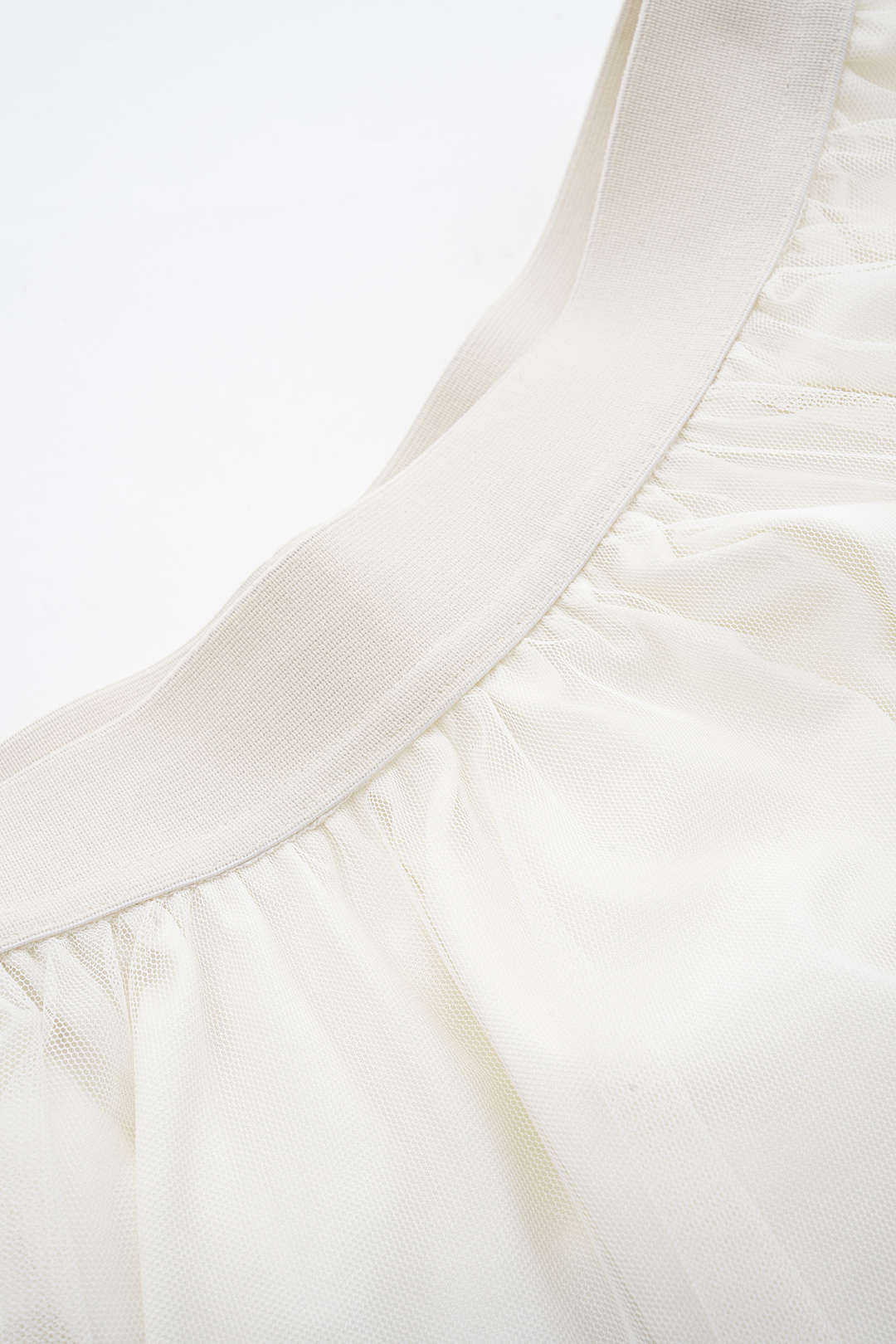 Asymmetrical Mesh Scallop Edge Skirt