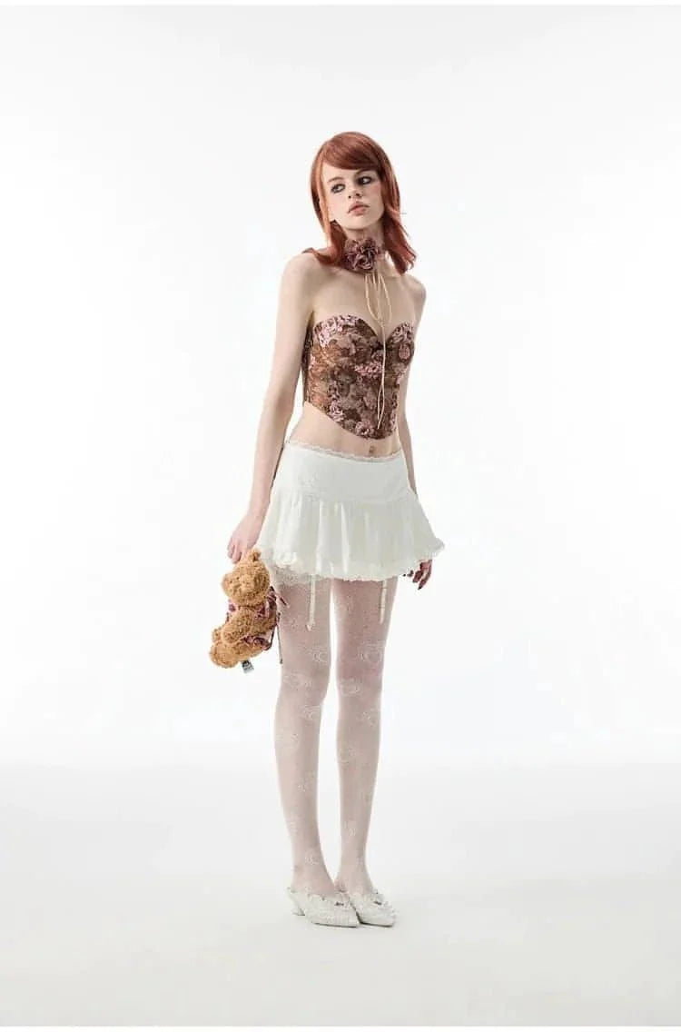 Women'S Romantic Lace Mini Skirt - Elegant & Feminine Boho Chic