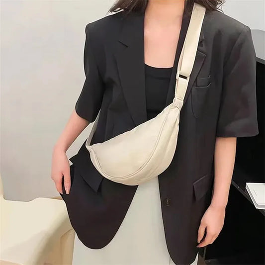 Solid Color Nylon Travel Crossbody Waist Bag