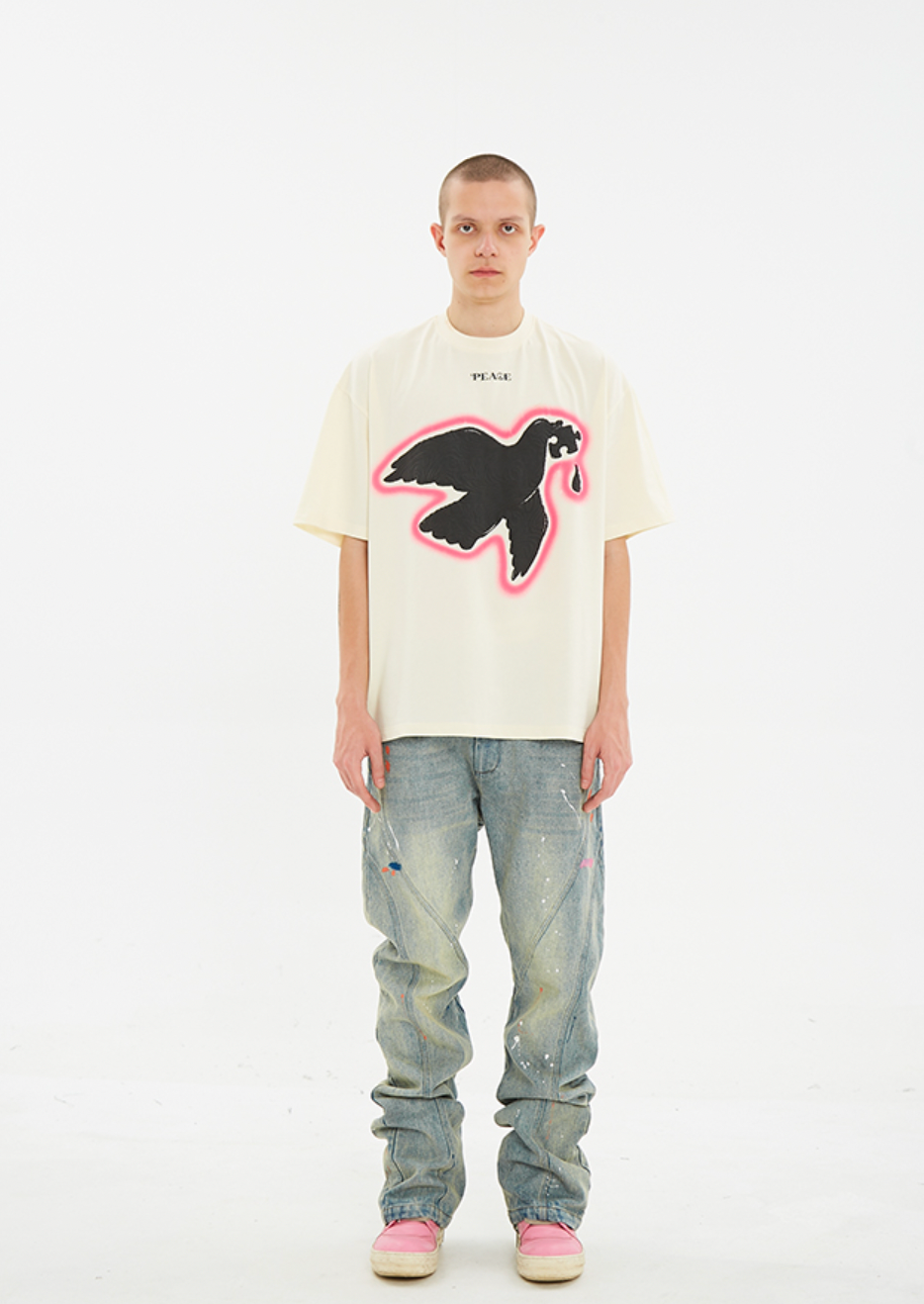 Serene Peace Dove Suede Foam Printed T-Shirt