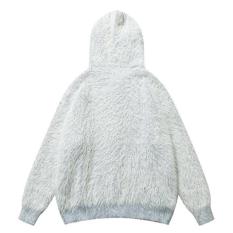 Plush Textured Zip Knit Hoodie