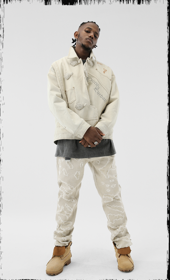 Short Jacket With Coil Buckle Lapel And Embroidery