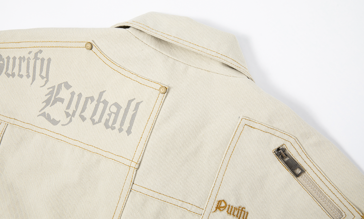 Short Jacket With Coil Buckle Lapel And Embroidery