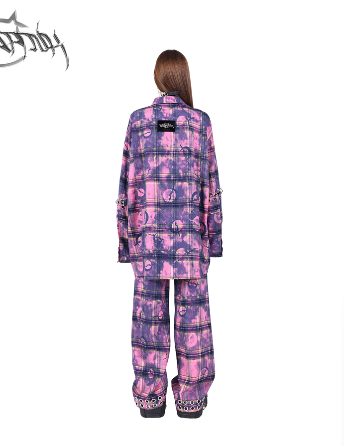 PINKSPINK Mystic Plaid Cargo Pants - Purple and Pink