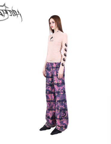 PINKSPINK Mystic Plaid Cargo Pants - Purple and Pink