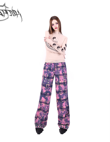 PINKSPINK Mystic Plaid Cargo Pants - Purple and Pink