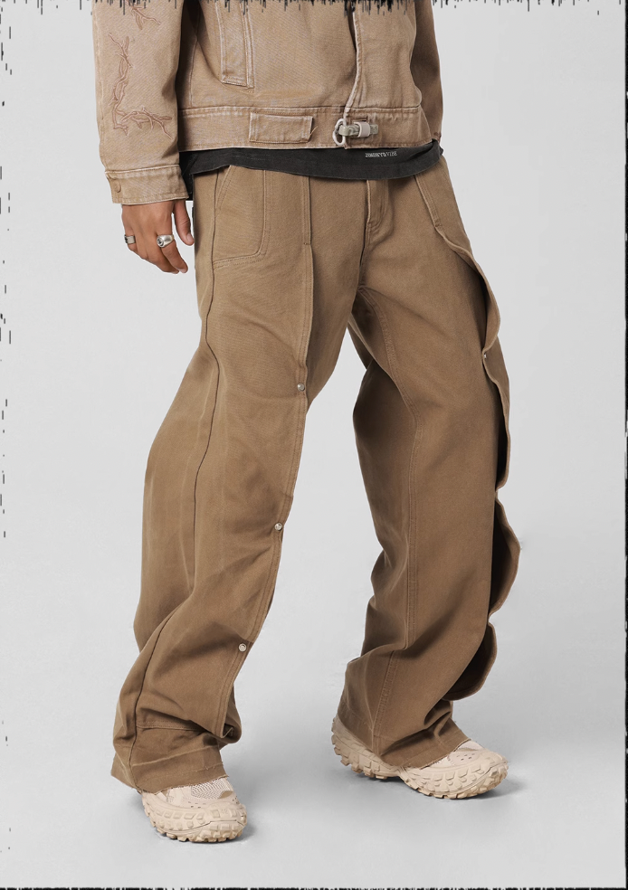 Deconstructed Pleated Work Pants