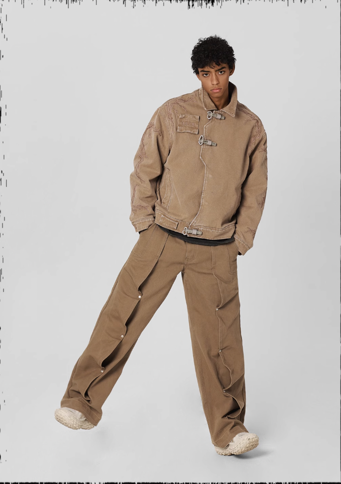 Deconstructed Pleated Work Pants