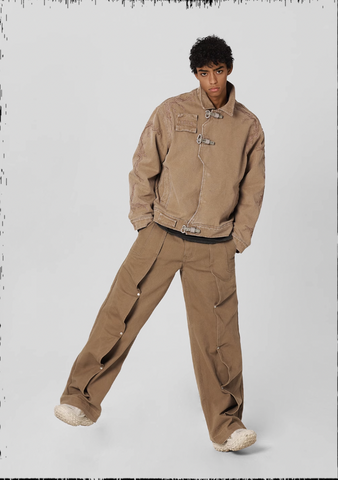 Deconstructed Pleated Work Pants