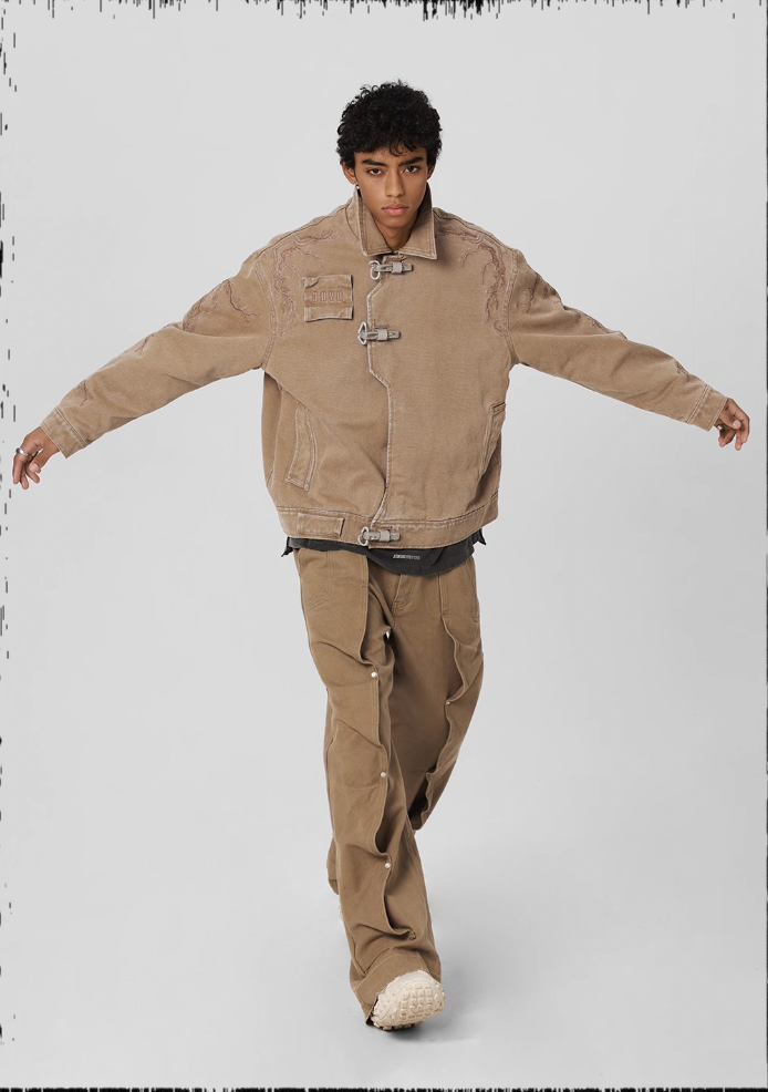 Deconstructed Pleated Work Pants