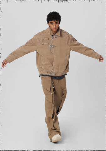 Deconstructed Pleated Work Pants