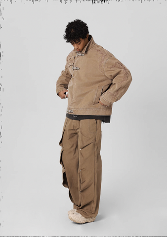 Deconstructed Pleated Work Pants